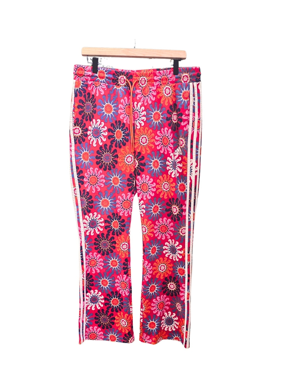 Adidas x FARM Rio Floral Flare Track Pants XL Retro Tropical Athleisure - Picture 12 of 14